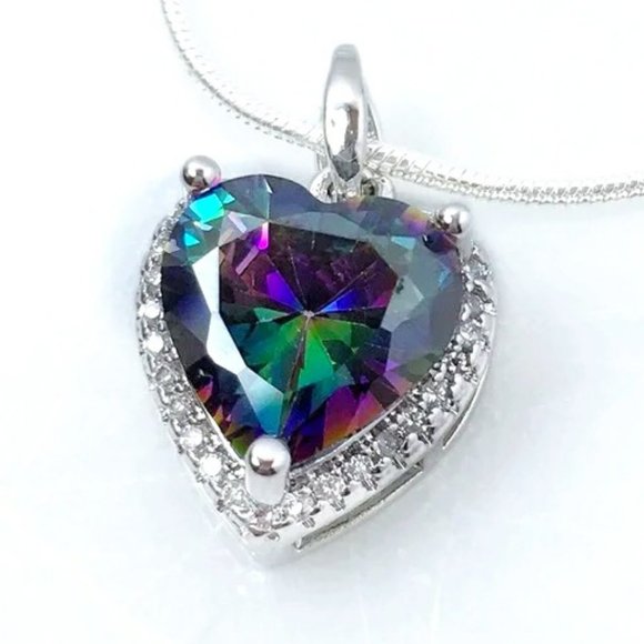 CherrylsJewelry Jewelry - Mystic Topaz Heart Pendant Necklace